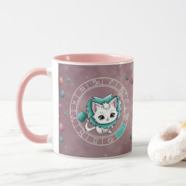 〔占星術の〕十二宮図レオかわいいキャットホイールプラネットアストロロジー マグカップ