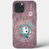 〔占星術の〕十二宮図レオかわいいキャットホイールプラネットアストロロジー Case-Mate iPhoneケース (裏面)