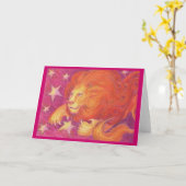 〔占星術の〕十二宮図レオのグリーティングカード カード (黄色い花)