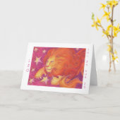 〔占星術の〕十二宮図レオ'ハッピーバースデー'白縁ど色 カード (黄色い花)