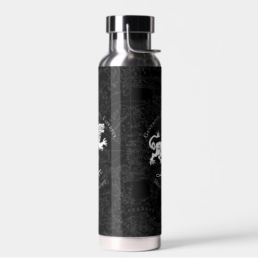 〔占星術の〕十二宮図レオライオンサイン星占い性格ブラック ウォーターボトル (左面)