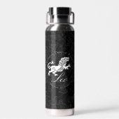 〔占星術の〕十二宮図レオライオンサイン星占い性格ブラック ウォーターボトル (背面)