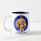 〔占星術の〕十二宮図レオ名前をカスタムする日付 ツートーンマグカップ (左)