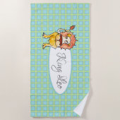 〔占星術の〕十二宮図レオ ビーチタオル (正面)