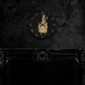 〔占星術の〕十二宮図レオ |宇宙金ゴールドと黒星計大 ラウンド壁時計