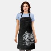 〔占星術の〕十二宮図ヴィンテージがん エプロン (着用した状態)