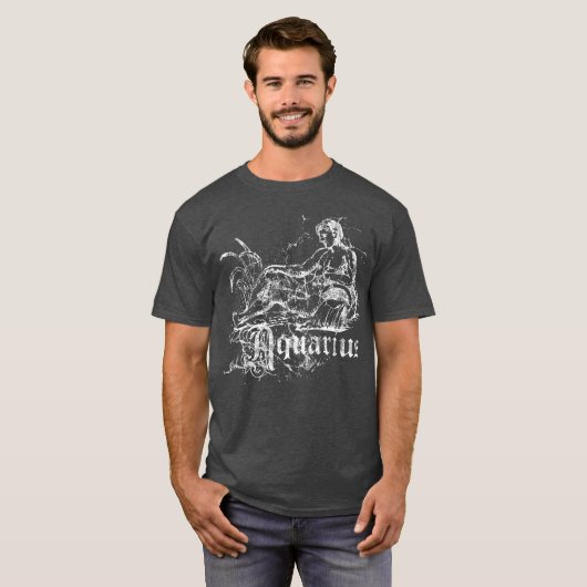 〔占星術の〕十二宮図ヴィンテージアクエリアス Tシャツ (正面フル)