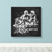 〔占星術の〕十二宮図ヴィンテージジェミニ キャンバスプリント (インサイチュ (ウッドフロア))
