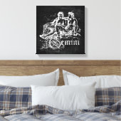 〔占星術の〕十二宮図ヴィンテージジェミニ キャンバスプリント (インサイチュ (寝室))