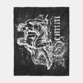 〔占星術の〕十二宮図ヴィンテージジェミニ フリースブランケット (正面)