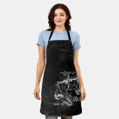 〔占星術の〕十二宮図ヴィンテージライブラリ エプロン (着用した状態)