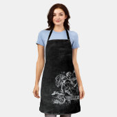 〔占星術の〕十二宮図ヴィンテージ射手座 エプロン (着用した状態)