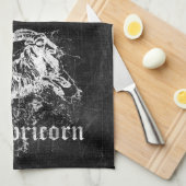 〔占星術の〕十二宮図ヴィンテージ山羊座 キッチンタオル (四つ折り)