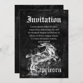 〔占星術の〕十二宮図ヴィンテージ山羊座 招待状 (正面/裏面)