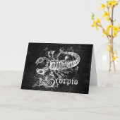 〔占星術の〕十二宮図ヴィンテージ蠍座 カード (黄色い花)