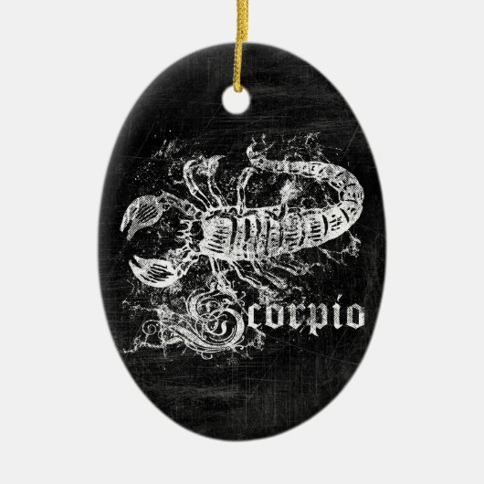 〔占星術の〕十二宮図ヴィンテージ蠍座 セラミックオーナメント (正面)