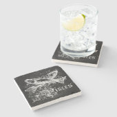 〔占星術の〕十二宮図ヴィンテージ魚座 ストーンコースター (横)