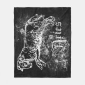〔占星術の〕十二宮図ヴィンテージ フリースブランケット (正面)