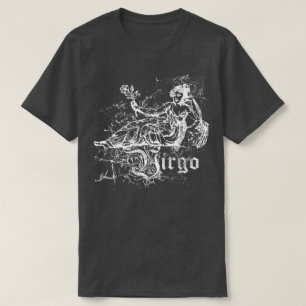 〔占星術の〕十二宮図ヴィンテージ《星座》乙女座 Tシャツ