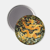 〔占星術の〕十二宮図中国のアンティーク刺繍金龍 マグネット (正面/裏面)