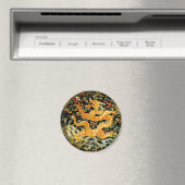 〔占星術の〕十二宮図中国のアンティーク刺繍金龍 マグネット (インサイチュ (食洗機))