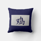 〔占星術の〕十二宮図中国のサインルースターブルー クッション (裏面)