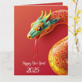 〔占星術の〕十二宮図中国のシンボル新年2025スネークアジアst カード (黄色い花)