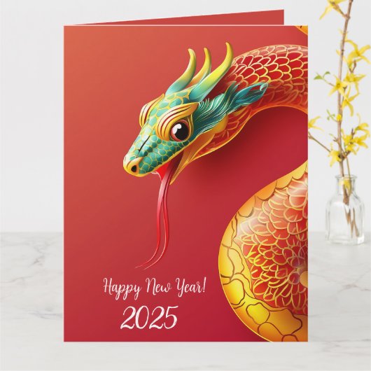 〔占星術の〕十二宮図中国のシンボル新年2025スネークアジアst カード (黄色い花)