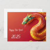 〔占星術の〕十二宮図中国のシンボル新年2025スネークアジアst シーズンポストカード (正面/裏面)