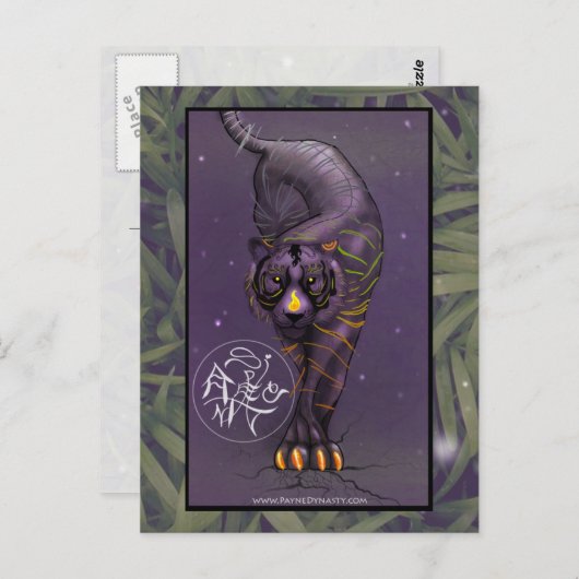 〔占星術の〕十二宮図中国のタイガーポストカード ポストカード (正面/裏面)