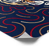 〔占星術の〕十二宮図中国のトラ |〔占星術の〕十二宮図デジタルプリント ポスター (角)