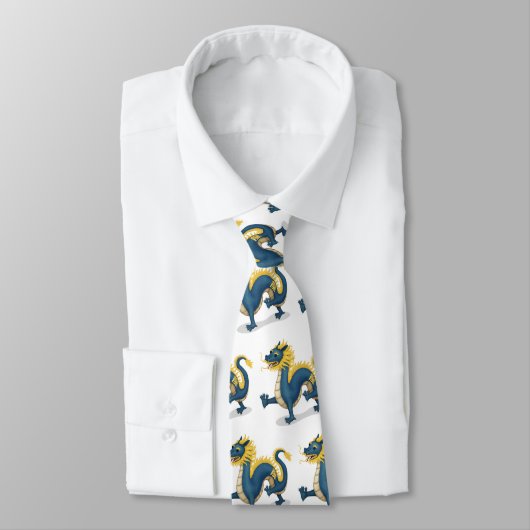 〔占星術の〕十二宮図中国のドラゴンかわいい星占いサインホワイト ネクタイ (タイ)