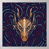 〔占星術の〕十二宮図中国のドラゴン |〔占星術の〕十二宮図デジタルプリント ポスター (正面)