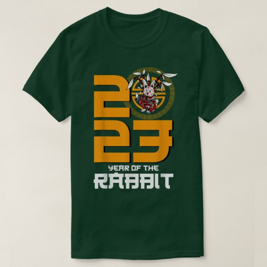 〔占星術の〕十二宮図中国のハッピーニューイヤー2023年のrab tシャツ (デザイン正面)