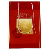 〔占星術の〕十二宮図中国のピグニューイヤー2019中抱き枕 ミディアムペーパーバッグ (裏面)