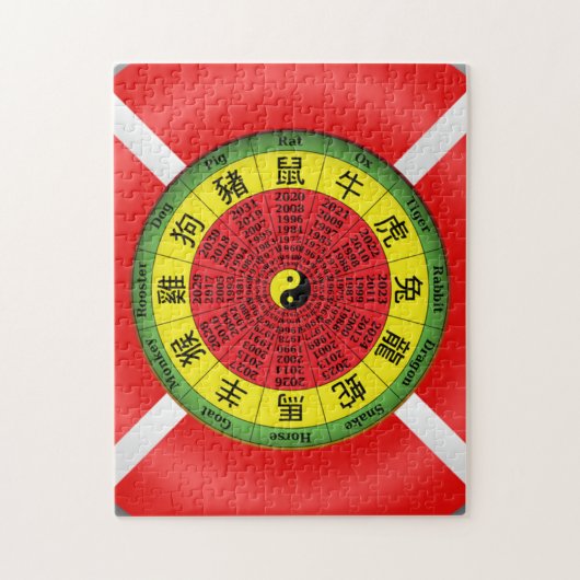 〔占星術の〕十二宮図中国のホイールパズル ジグソーパズル (縦)