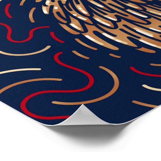 〔占星術の〕十二宮図中国のレッドルースター |〔占星術の〕十二宮図デジタルプリント ポスター (角)