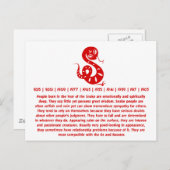 〔占星術の〕十二宮図中国の裁紙スネークシャ図解入りの、写真付きのツ ポストカード (正面/裏面)