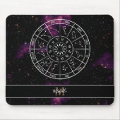 〔占星術の〕十二宮図予定表 |占星術シンボル&モノグラム マウスパッド (正面)