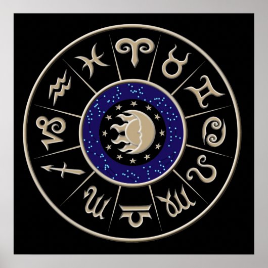 〔占星術の〕十二宮図円 ポスター (正面)