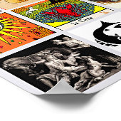 〔占星術の〕十二宮図占い師タロットカードアートコラージュ ポスター (角)