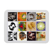 〔占星術の〕十二宮図占い師タロットカードアートコラージュ マグネット (横)