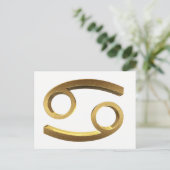 〔占星術の〕十二宮図占星術のシンボルや象徴太陽がん金ゴールド ポストカード (スタンド正面)