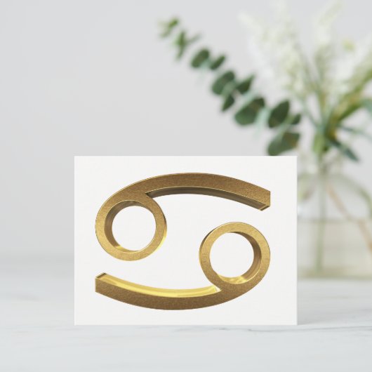 〔占星術の〕十二宮図占星術のシンボルや象徴太陽がん金ゴールド ポストカード (スタンド正面)