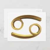 〔占星術の〕十二宮図占星術のシンボルや象徴太陽がん金ゴールド ポストカード (正面/裏面)