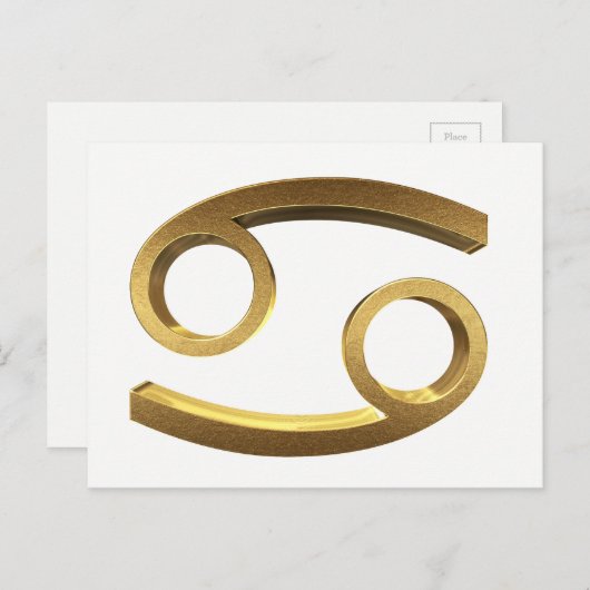 〔占星術の〕十二宮図占星術のシンボルや象徴太陽がん金ゴールド ポストカード (正面/裏面)