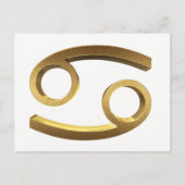 〔占星術の〕十二宮図占星術のシンボルや象徴太陽がん金ゴールド ポストカード (正面)