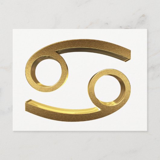 〔占星術の〕十二宮図占星術のシンボルや象徴太陽がん金ゴールド ポストカード (正面)