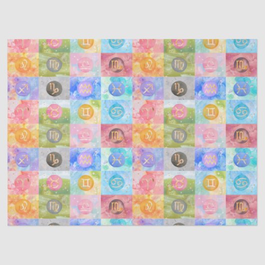 〔占星術の〕十二宮図占星術のシンボルや象徴誕生日アート 薄葉紙 (正面)