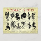 〔占星術の〕十二宮図占星術のシンボルや象徴 ポストカード (正面)
